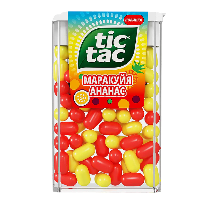 Драже Tic Tac со вкусом маракуйи и ананаса 16г