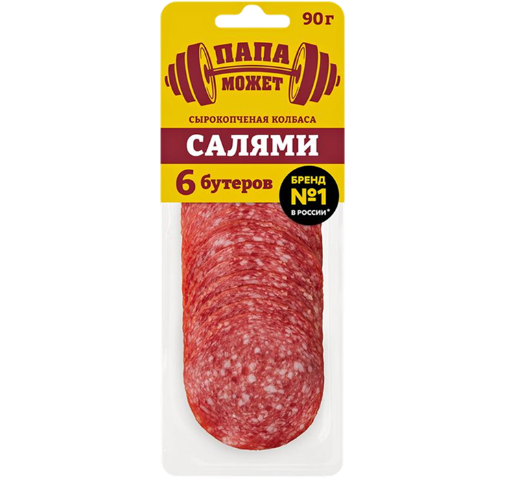 Колбаса Папа может Салями сырокопчёная нарезка 90г
